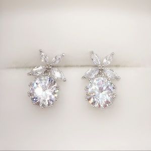 White Crystal Earrings